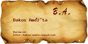 Bakos Amáta névjegykártya